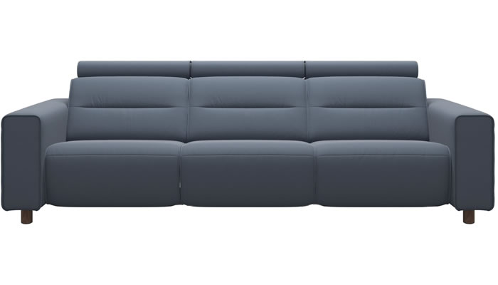 Stressless Emily Wide Arm in Paloma Sparrow Blue Fabric